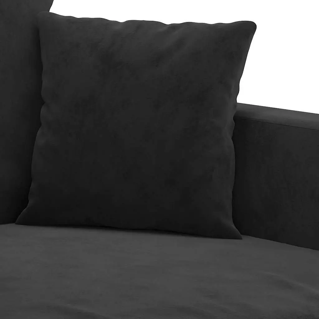 3 Piece Sofa Set for Living Room Black Velvet