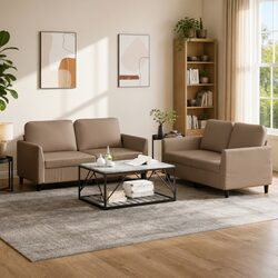 Specifications of 2 Piece Brown Faux Leather Sofa Set