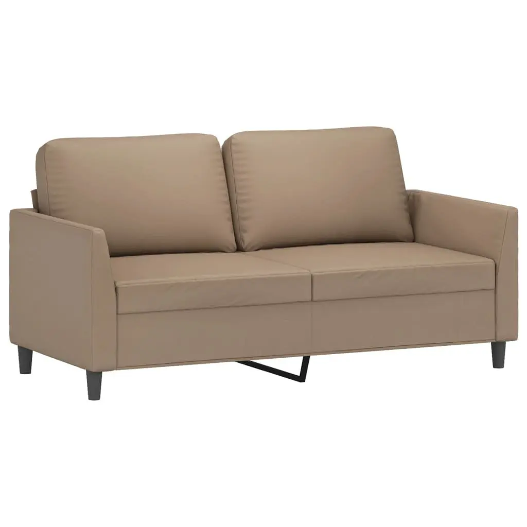 3 Piece Sofa Set for Living Room Brown Faux Leather