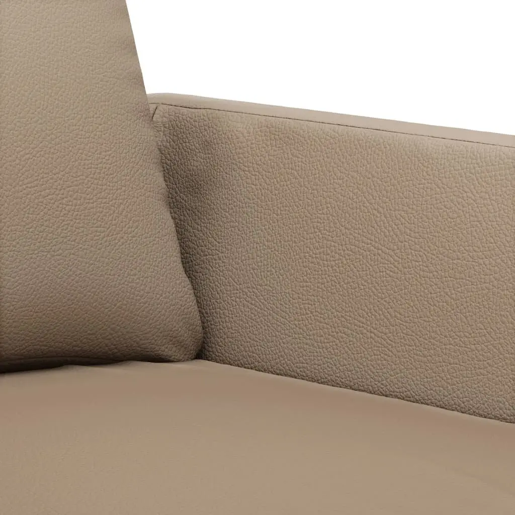 3 Piece Sofa Set for Living Room Brown Faux Leather