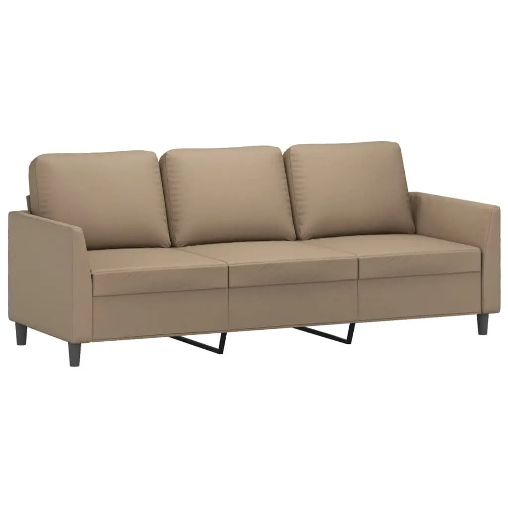 2 Piece Sofa Set Living Room Brown Faux Leather