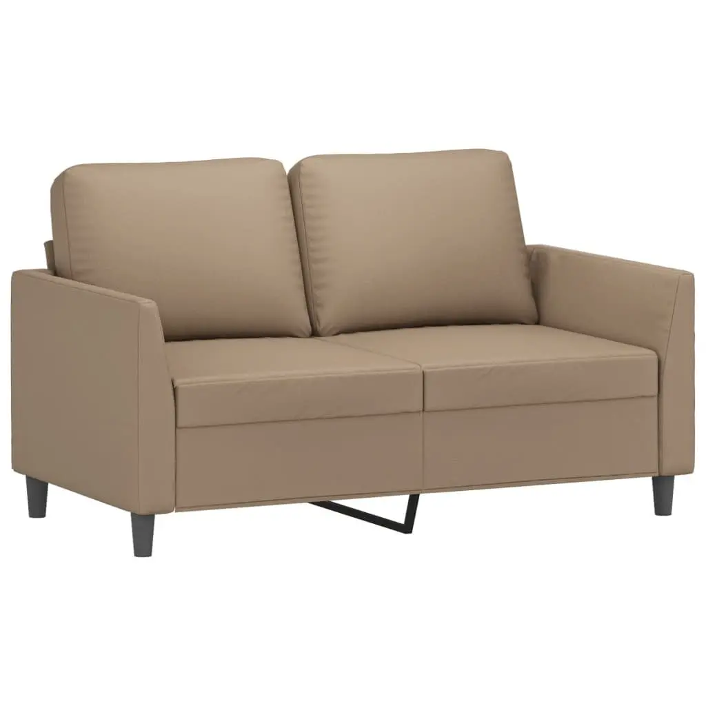 3 Piece Sofa Set Living Room Brown Faux Leather