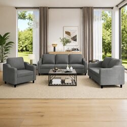 3 Piece Grey Sofa Set: Specifications and Features