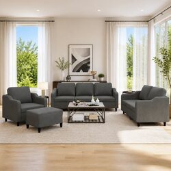 Factual Overview: 4 Piece Grey Sofa Set Specifications