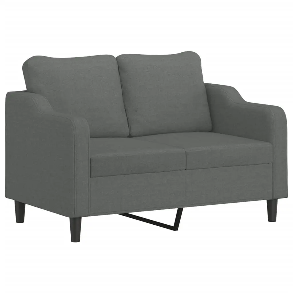 4 Piece Sofa Set with Cushions Grey Fabric Lounge Couch Armchair Footstool