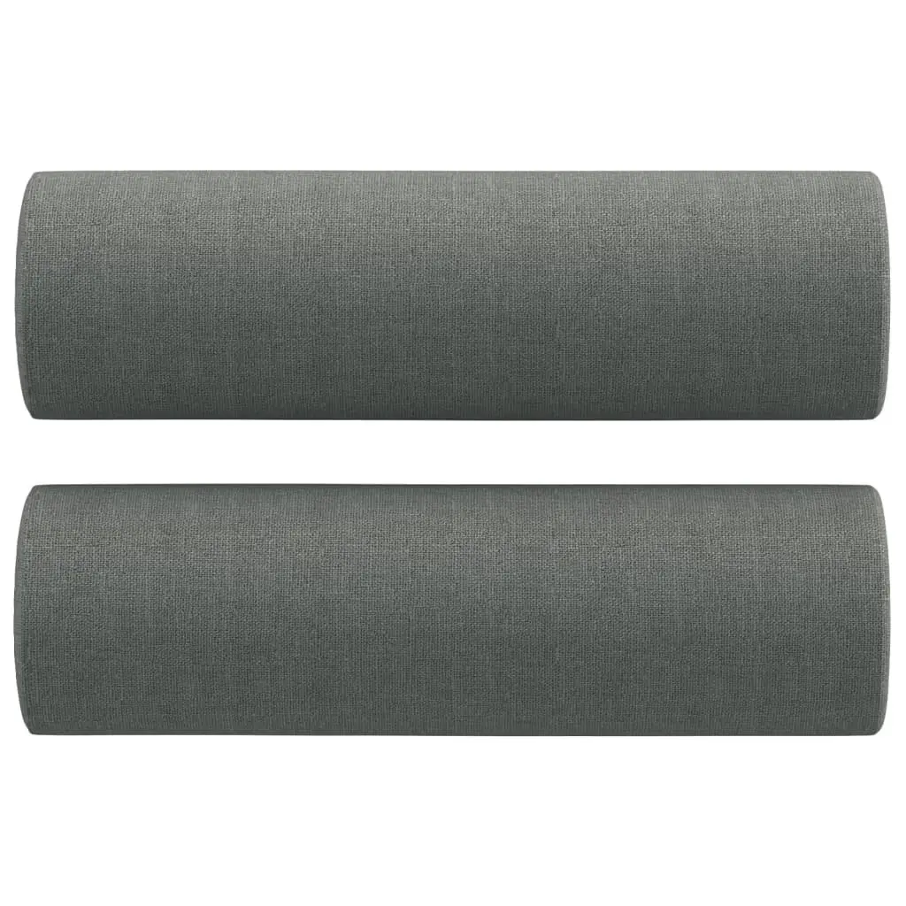 3 Piece Sofa Set Grey Fabric Couch Living Room Furniture with Pillows