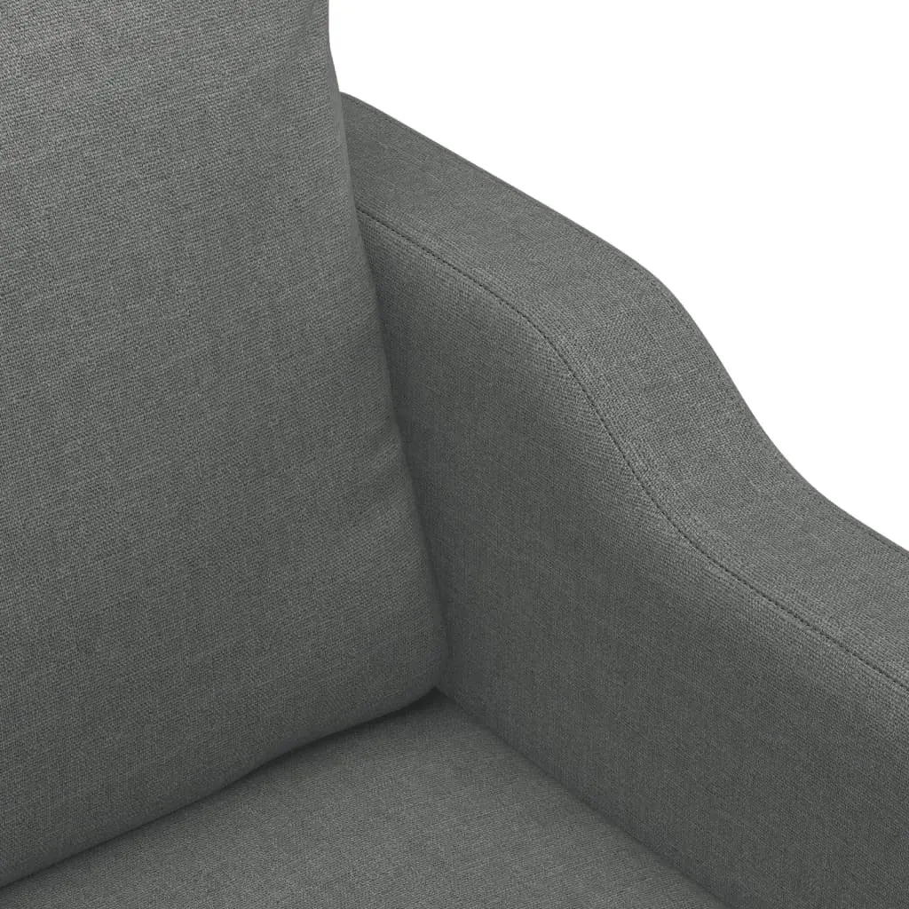 3 Piece Sofa Set Grey Fabric Couch Living Room Furniture with Pillows
