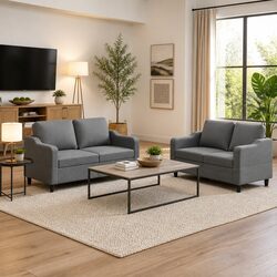 Specifications of Grey 2 Piece Sofa Set with Cushioned Chairs