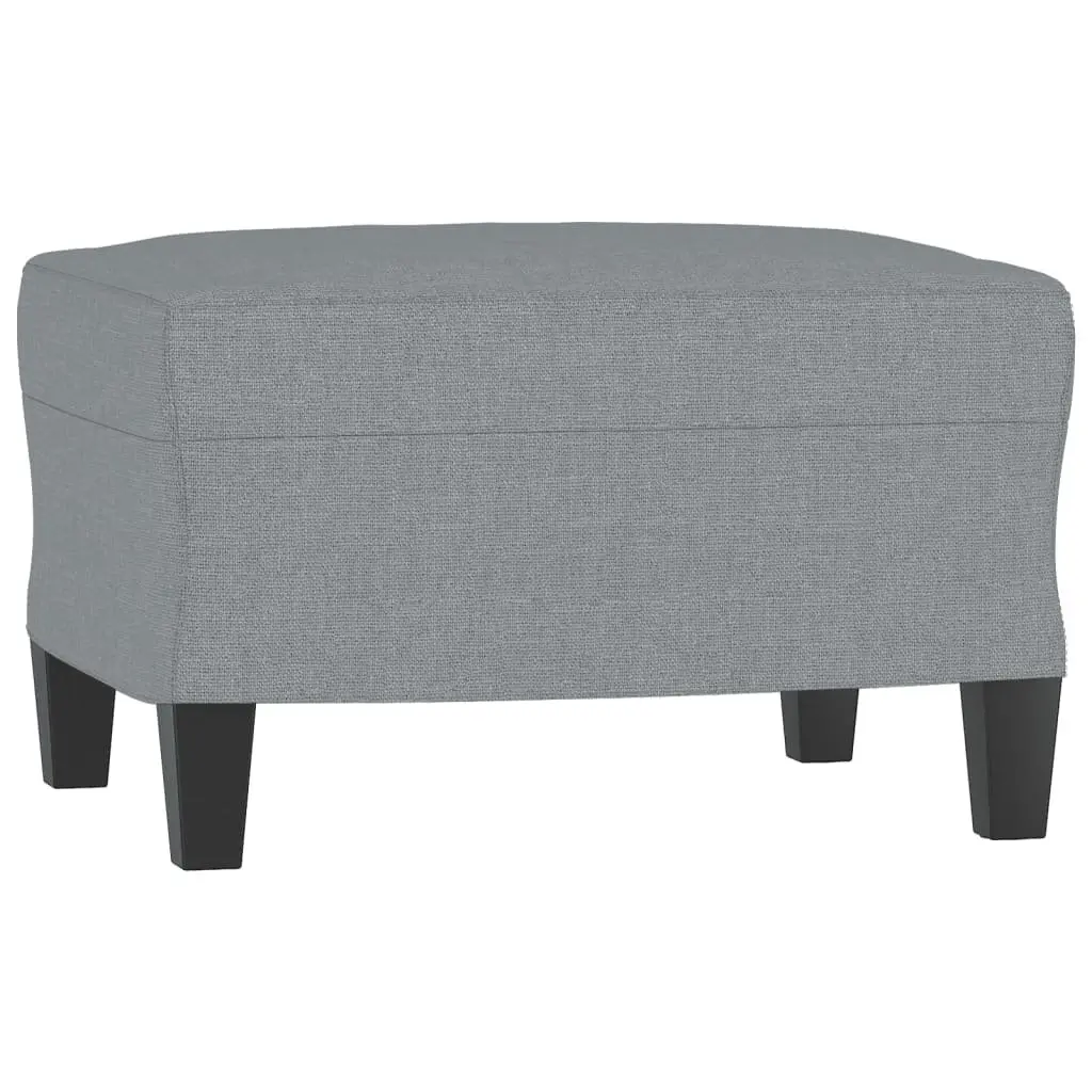3 Piece Sofa Set Grey Fabric Lounge with Cushions Footstool Living Room
