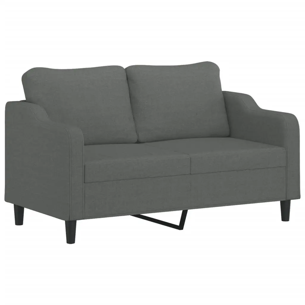 2 Piece Sofa Set Grey Fabric Lounge Couch with Pillows Living Room Furniture
