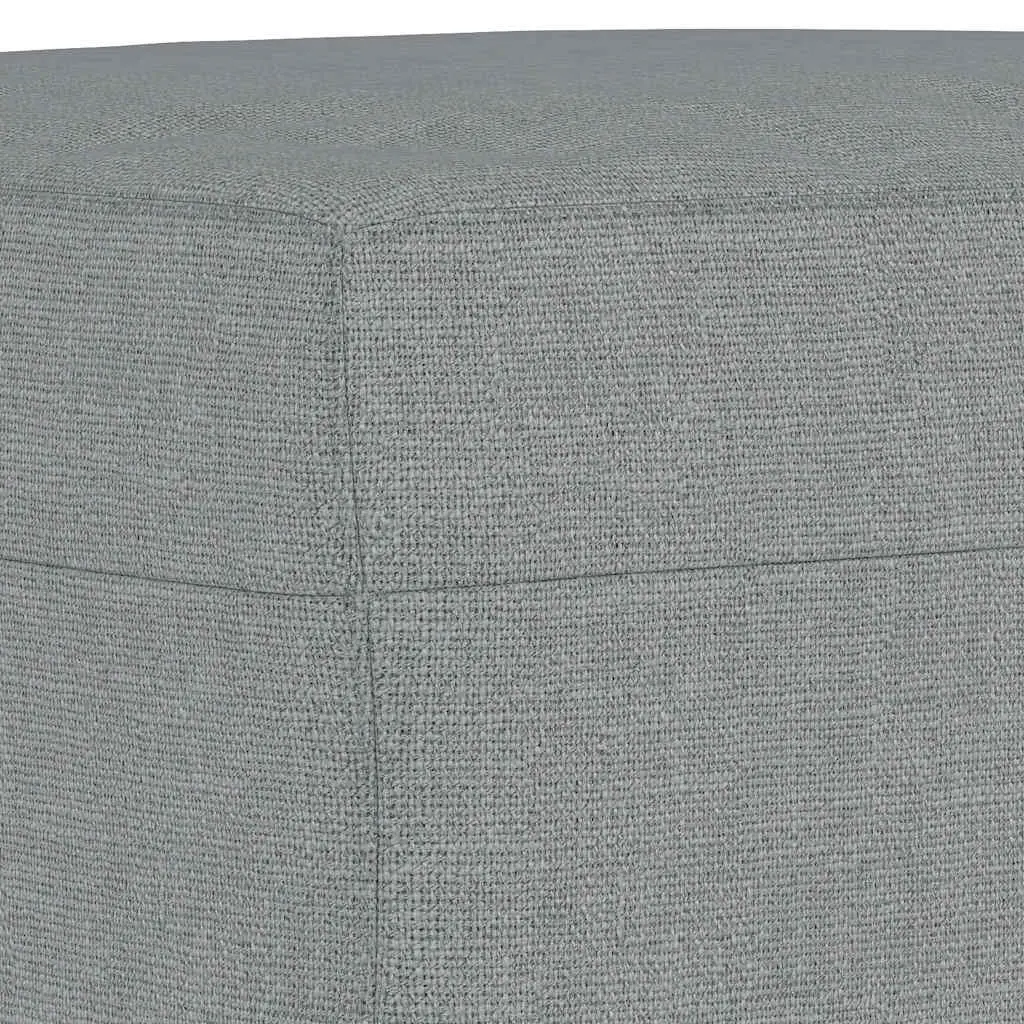 3 Piece Sofa Set with Pillows and Footstool Grey Fabric Living Room Lounge