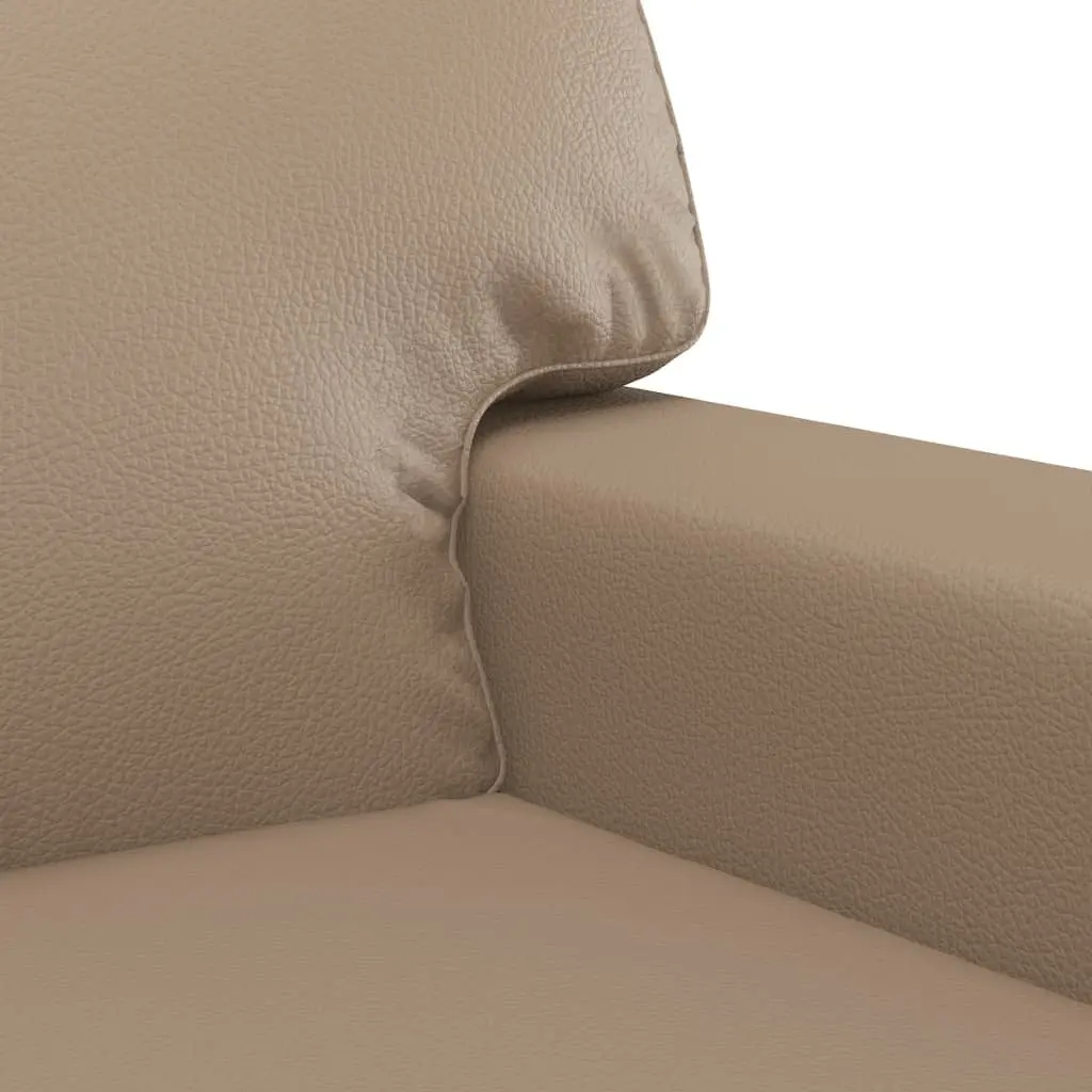 2-Piece Brown Sofa Set with Faux Leather Upholstery