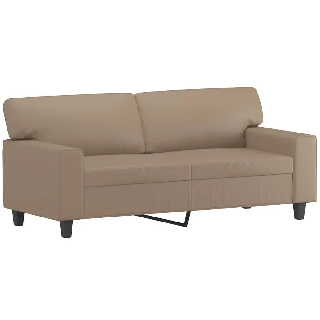 Brown Faux Leather 2 Piece Sofa Set