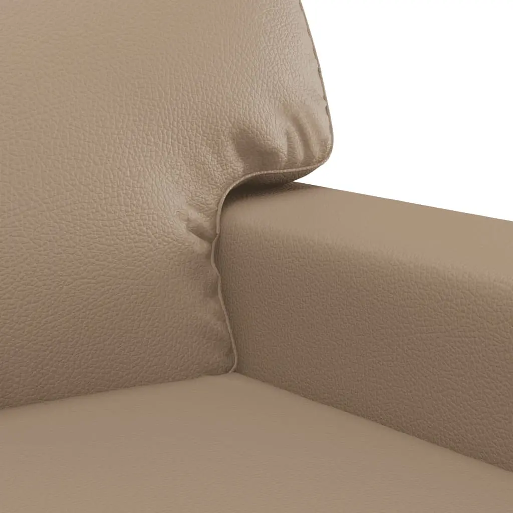 Brown Faux Leather 2 Piece Sofa Set