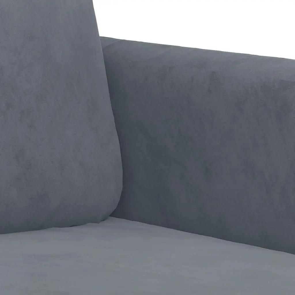 3 Piece Sofa Set Grey Velvet Living Room