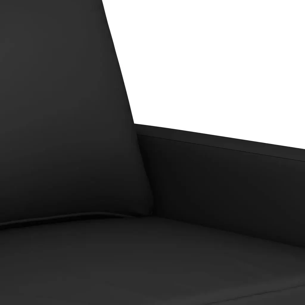 4 Piece Sofa Set Black Velvet Living Room Furniture Couch with Footstool