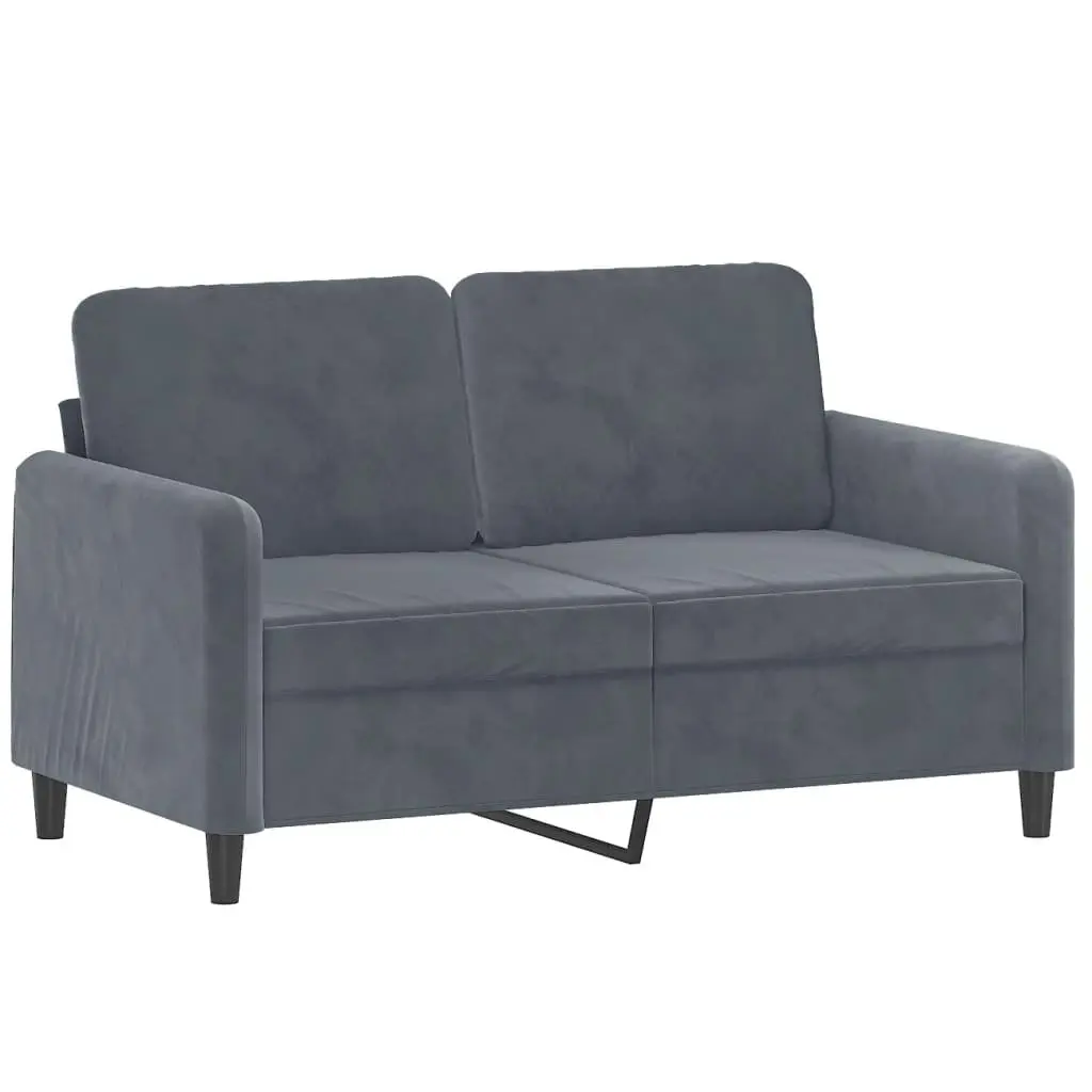 3 Piece Sofa Set Grey Velvet Living Room Furniture