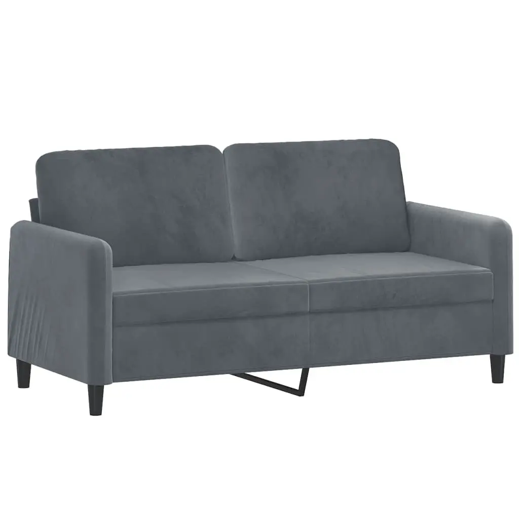Sofa Set for Living Room Grey Velvet 2 Piece
