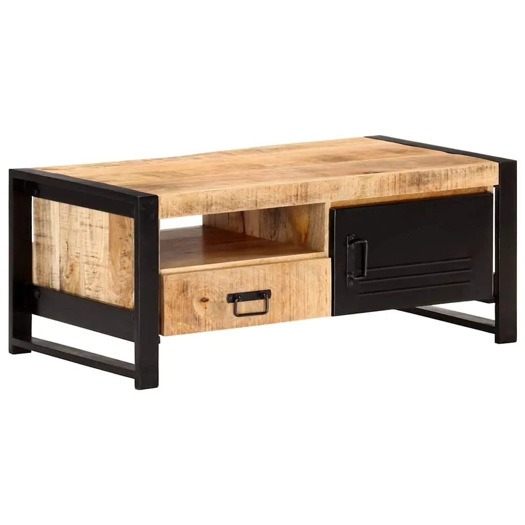 Coffee Table 100x50x40cm with Storage Door Drawer Shelf Industrial Living Room