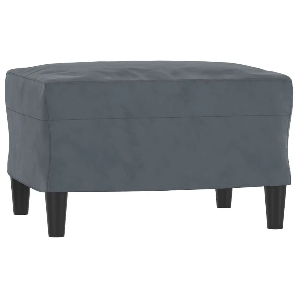 3 Piece Sofa Set Living Room Grey Velvet