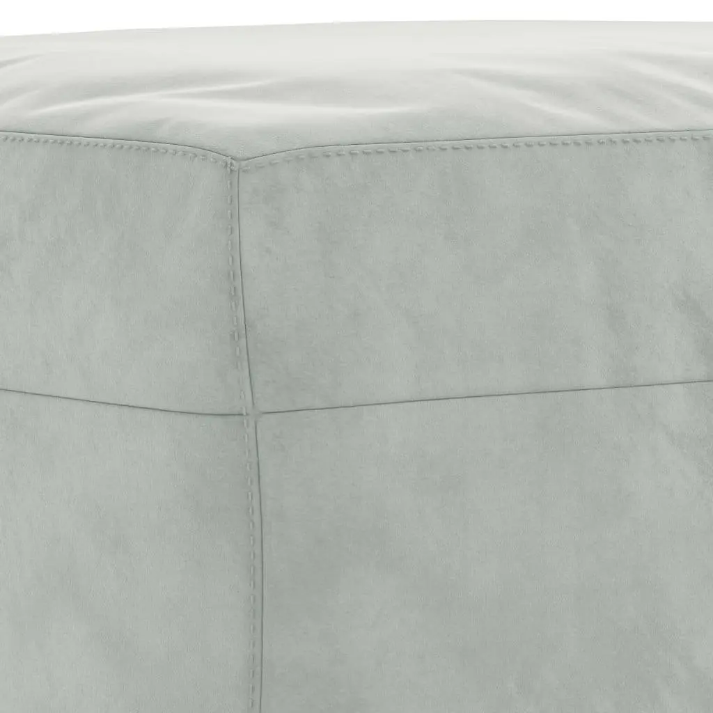 3 Piece Grey Velvet Sofa Set with Footstool