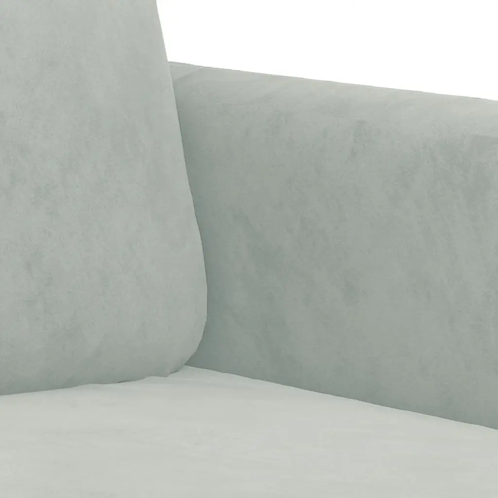 Light Grey Velvet 2 Piece Sofa Set