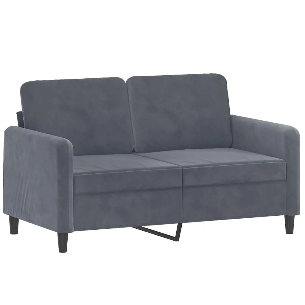 2 Piece Sofa Set Living Room Grey Velvet Couch