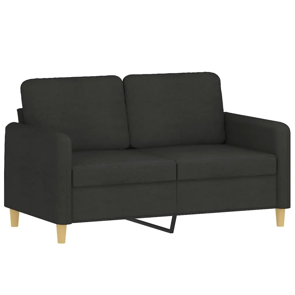 4 Piece Black Fabric Sofa Set with Sturdy Construction