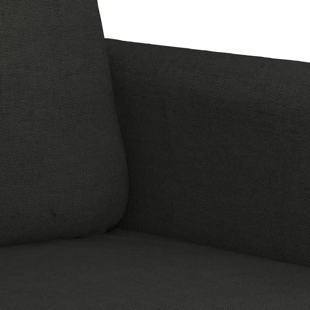 4 Piece Black Fabric Sofa Set with Sturdy Construction