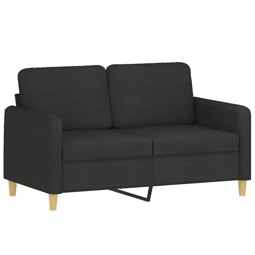 2 Piece Sofa Set Living Room Black Fabric Durable Couch