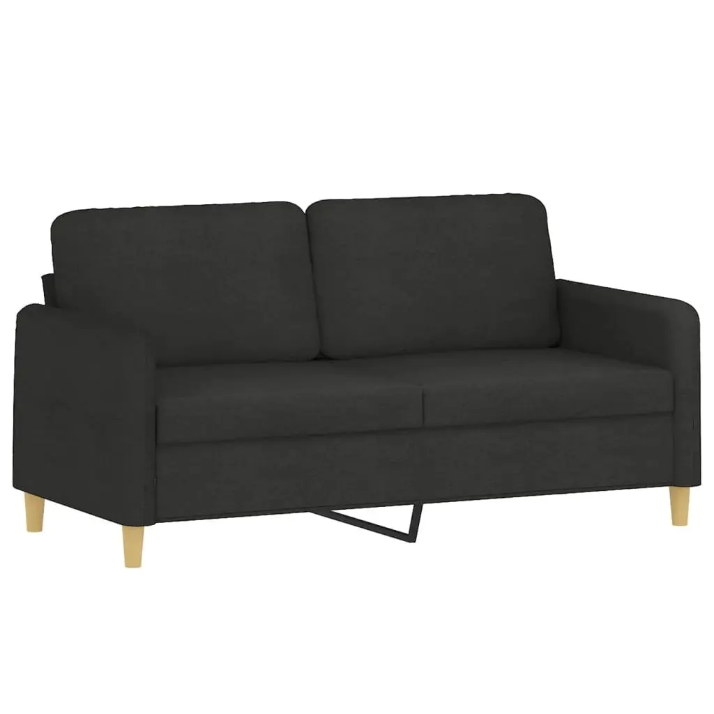 3 Piece Black Fabric Sofa Set
