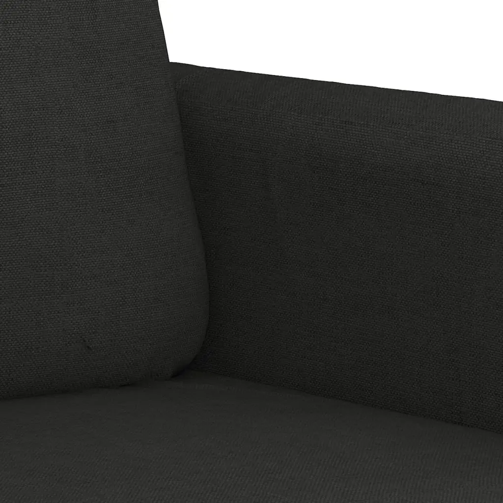3 Piece Black Fabric Sofa Set
