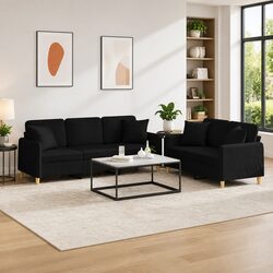 Specifications for Black Fabric 2 Piece Sofa Set
