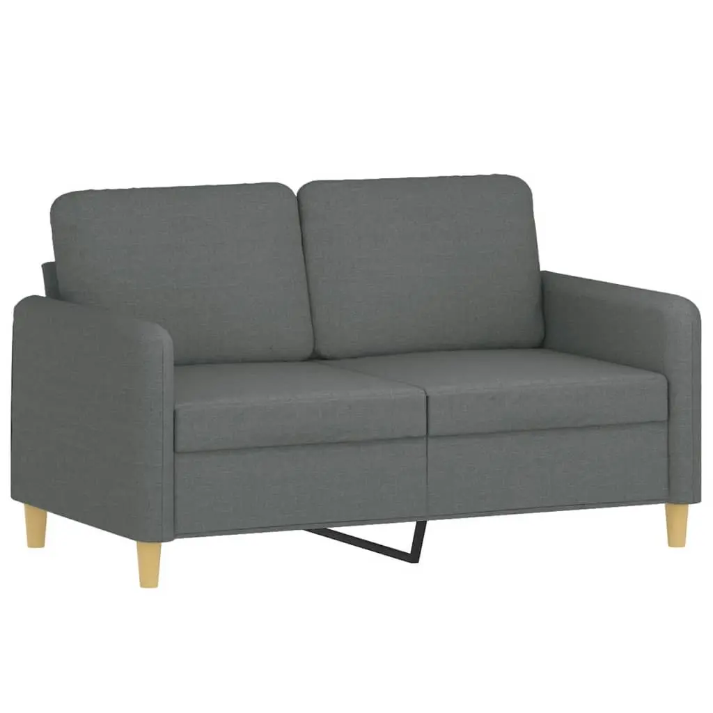 Grey Fabric Sofa Set for Living Room 3 Piece with Footstool and Throw Pillows