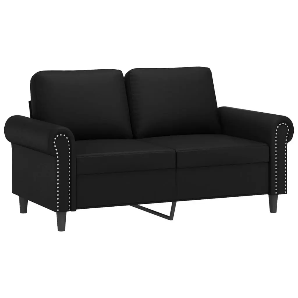 3 Piece Sofa Set for Living Room Black Faux Leather