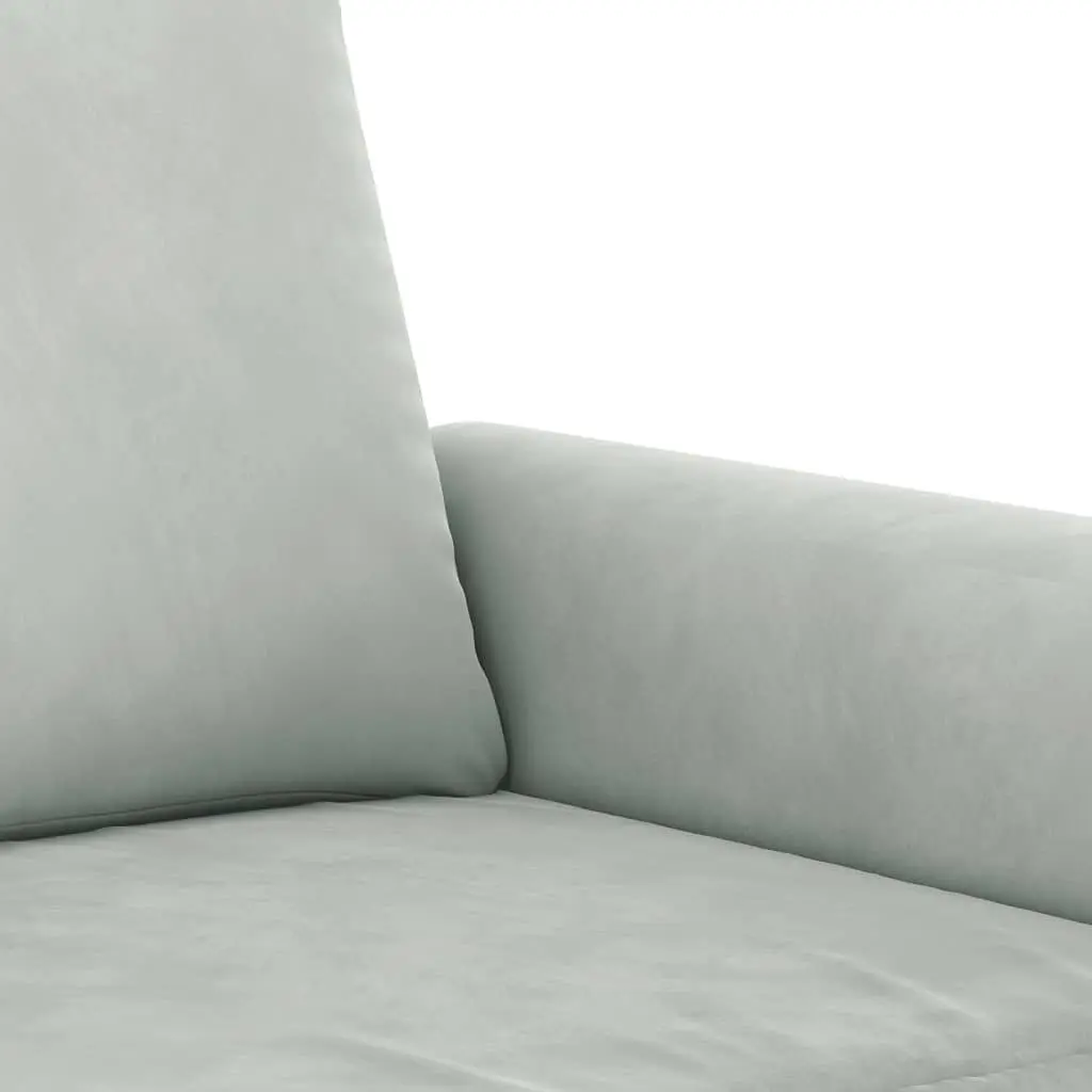 Grey Velvet 3 Piece Sofa Set