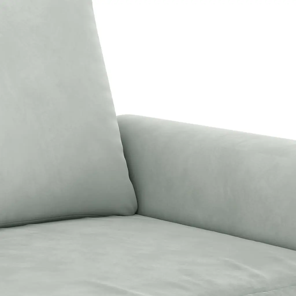 4 Piece Sofa Set Grey Velvet Living Room Furniture