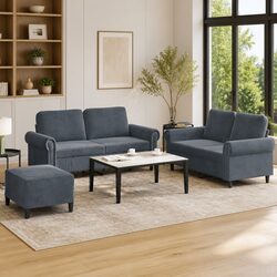 Specifications of the 3 Piece Grey Velvet Sofa Set