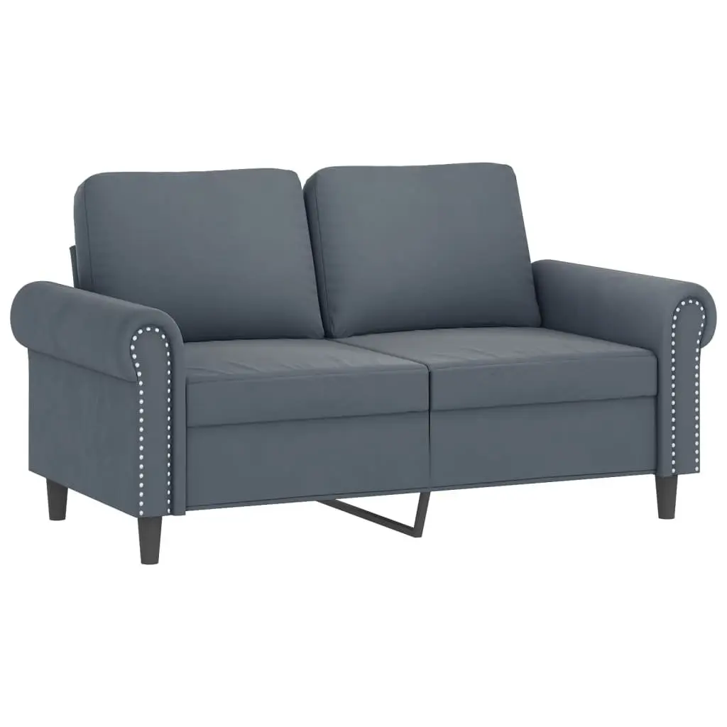 3 Piece Sofa Set Grey Velvet Living Room Suite