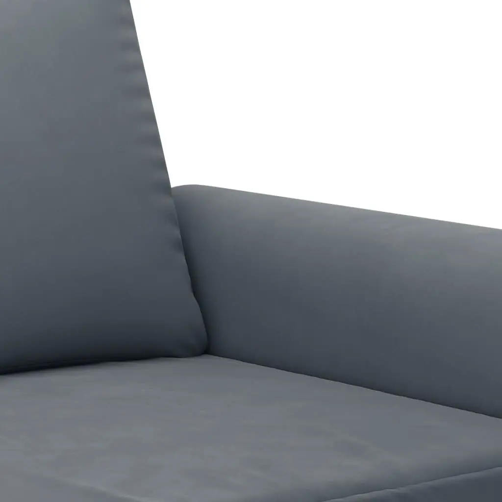 3 Piece Sofa Set Grey Velvet Living Room Suite