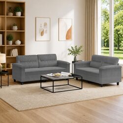 2-Piece Sofa Set: Microfibre, Sturdy Frame, Cushions Included