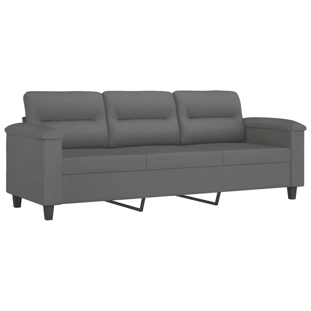 Grey Microfibre 2 Piece Sofa Set