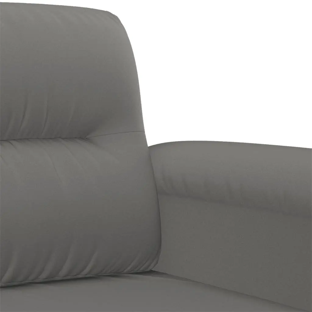 Grey Microfibre 2 Piece Sofa Set