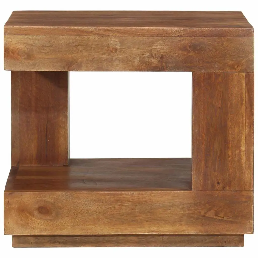 Coffee Table 45x45x40 cm Solid Acacia Wood with Storage Shelf Brown Accent