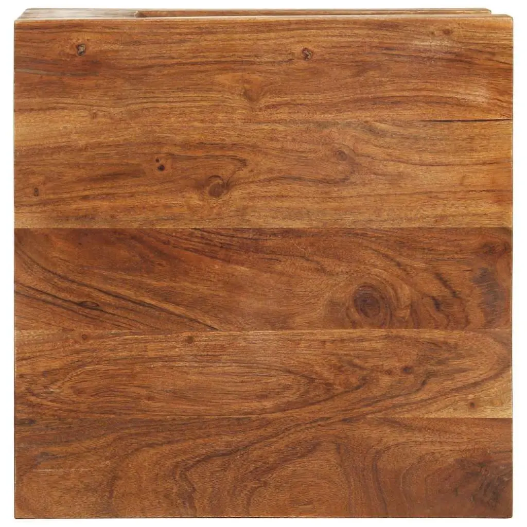 Coffee Table 45x45x40 cm Solid Acacia Wood with Storage Shelf Brown Accent