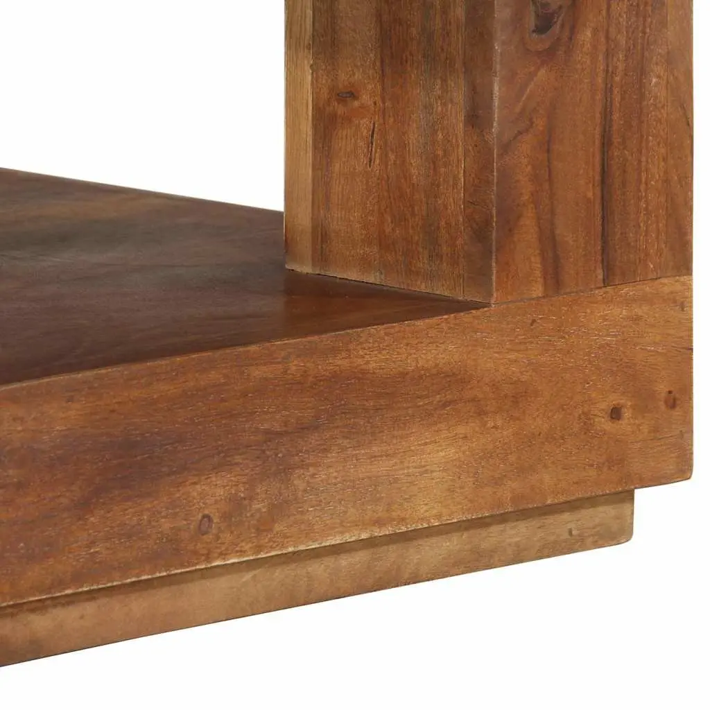 Coffee Table 45x45x40 cm Solid Acacia Wood with Storage Shelf Brown Accent