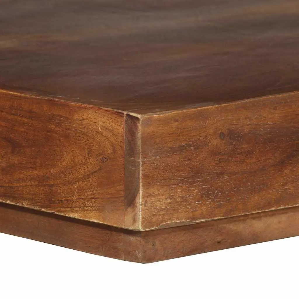 Coffee Table 45x45x40 cm Solid Acacia Wood with Storage Shelf Brown Accent
