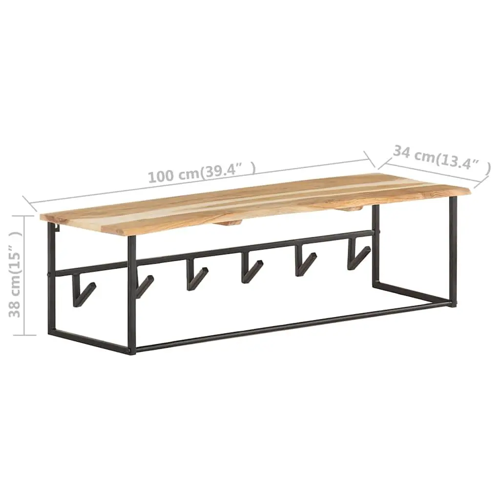 Wooden Peg Coat Rack with Shelf