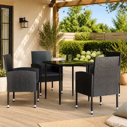 Specifications of 5-Piece Black Outdoor Dining Set