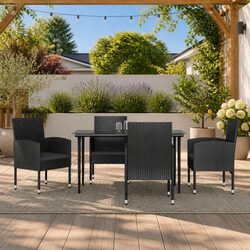 Specifications of 5 Piece Steel and Rattan Dining Set